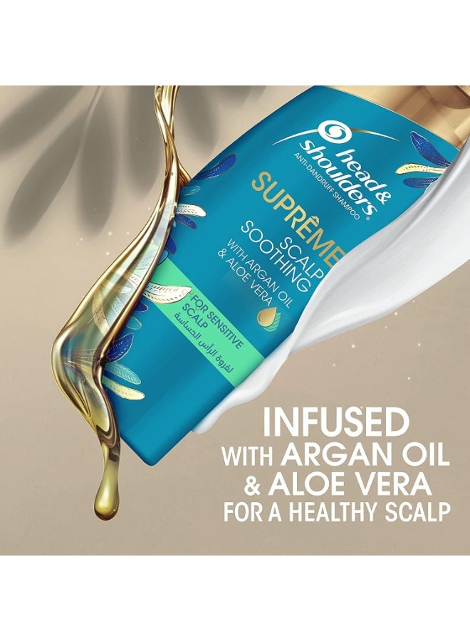 Head & Shoulders Supreme Anti-Dandruff Shampoo and Conditioner ,with Argan Oil and Aloe Vera for Sensitive Scalp Soothing, 400ml + 200ml - Image 2